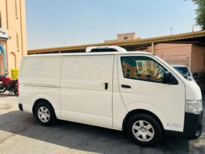 Temperature-controlled chiller van delivering food for an outdoor wedding event in Dubai