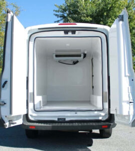 Refrigerated chiller van transporting fresh food in Dubai