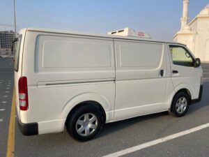 Freezer van delivering frozen goods in Dubai