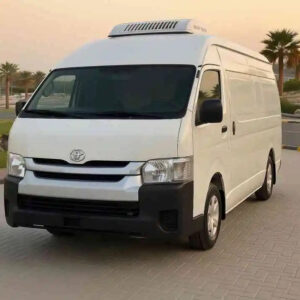 A refrigerated chiller van transporting fresh seafood across Dubai UAE